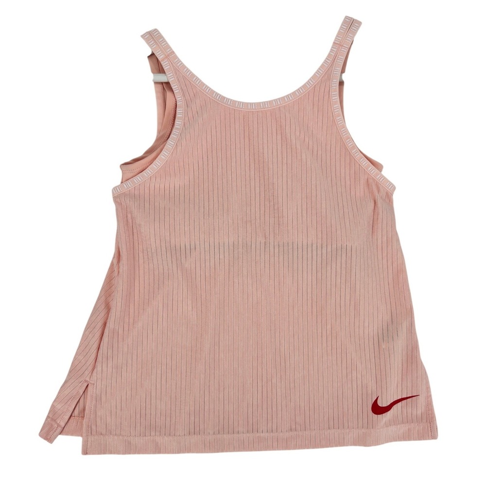Nike Dri Fit Ribbed Athletic Tank Top Women Size Medium Peach Athletic‎ Fit